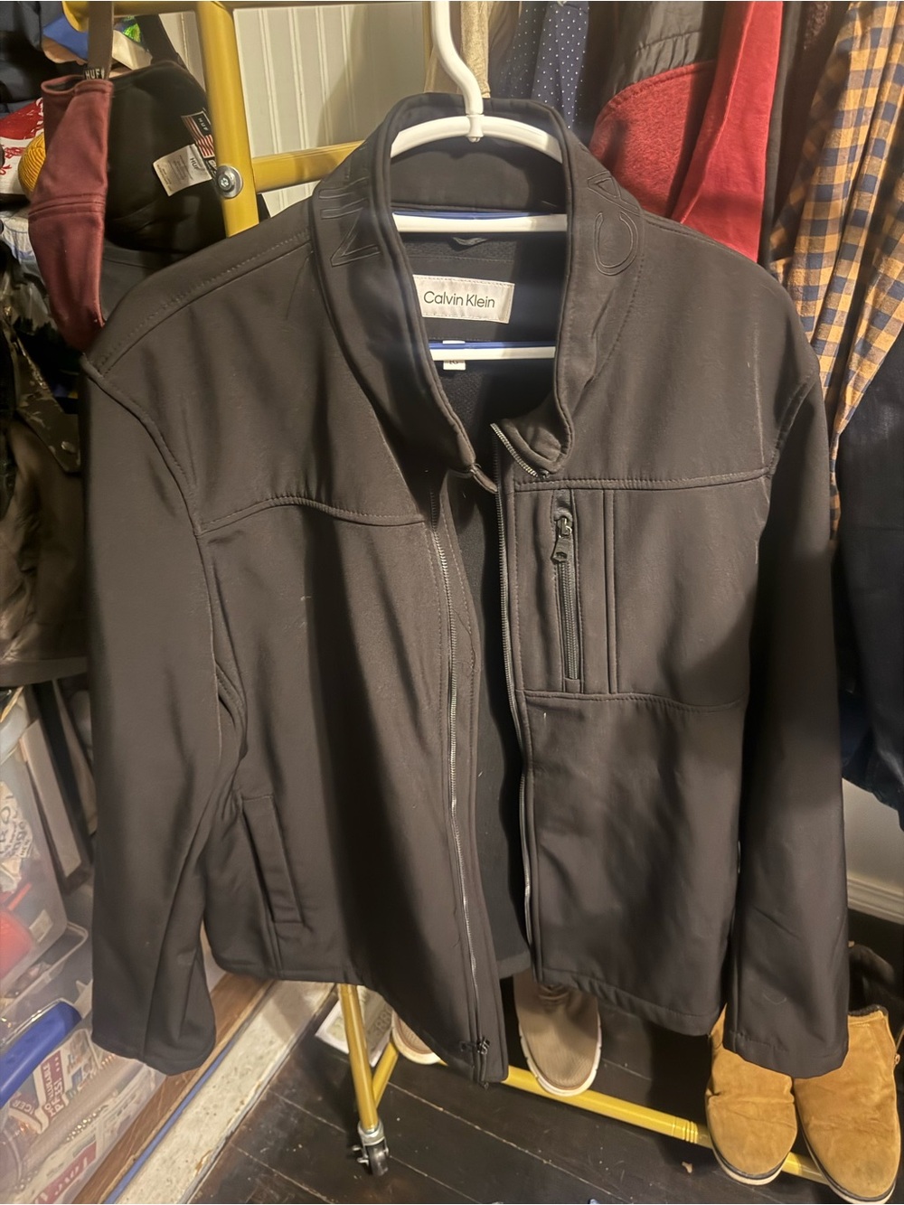 Calvin Klein Men's Black Lightweight Softshell Shirt Jacket